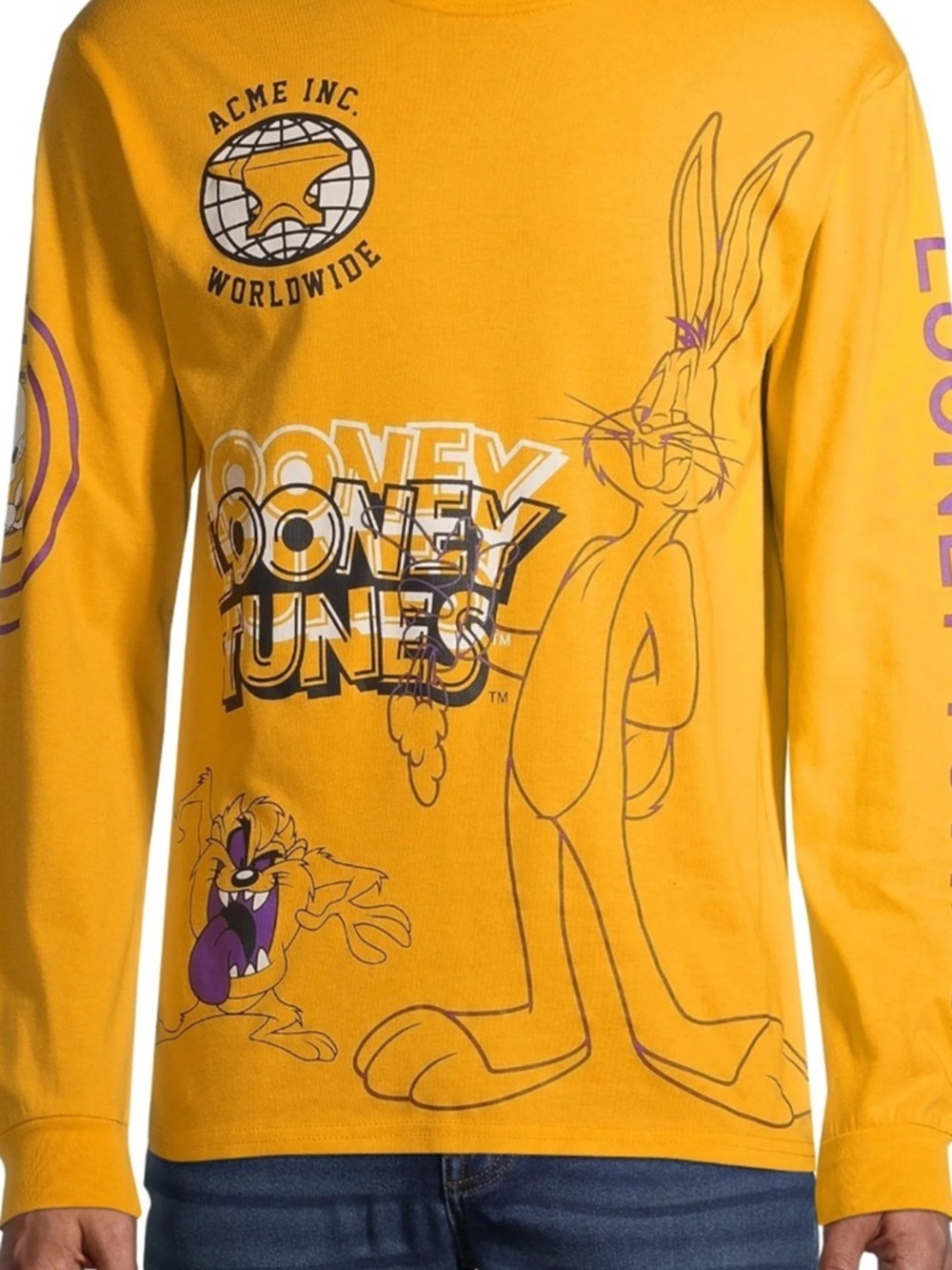 Warner Bros. Looney Tunes Yellow Long-Sleeve Graphic Tee